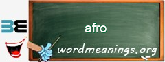 WordMeaning blackboard for afro